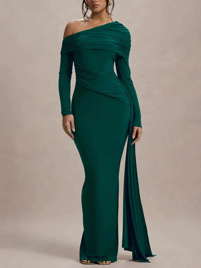 Abbey שמלת מקסי אלגנטית עם שרוולים ארוכים