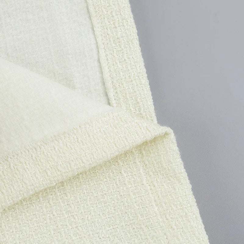 שמלת מיני סטרפלס בד ארוג + בלייזר קצר - ליאו