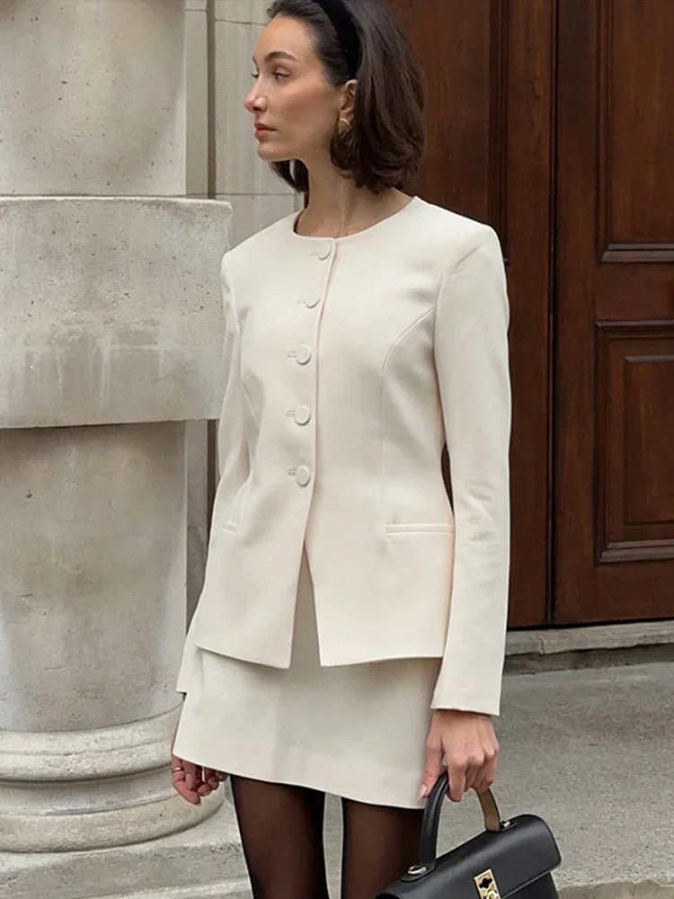 סט שני חלקים מחויט בלייזר וחצאית מיני - Maisie