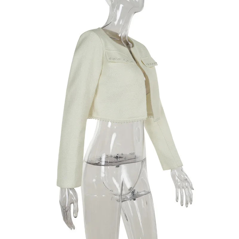 שמלת מיני סטרפלס בד ארוג + בלייזר קצר - ליאו