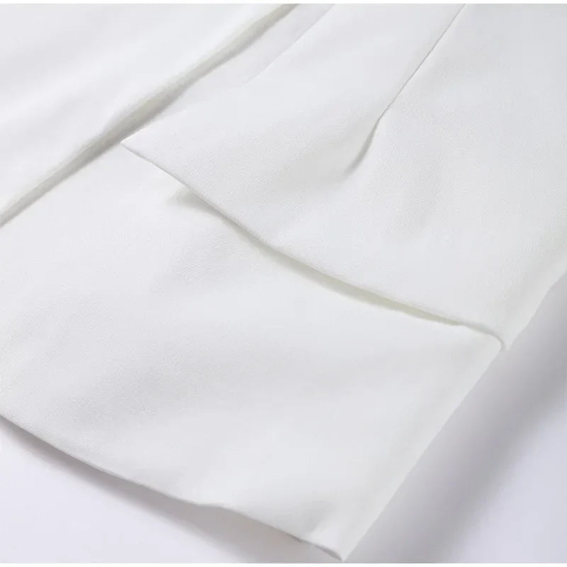 סט שני חלקים אלגנטי חצאית מידי ובלייזר בעיצוב מחויט ויוקרתי - PAS