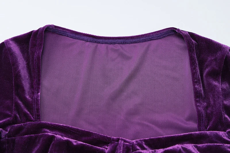 סט שני חלקים קטיפה חולצה וחצאית מקסי צמודה - מירנדה