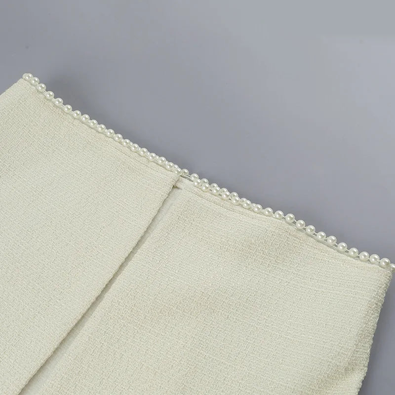 שמלת מיני סטרפלס בד ארוג + בלייזר קצר - ליאו